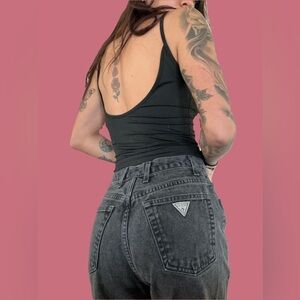 Guess Black Acid-Wash High-Rise Jeans